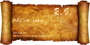 Röck Imre névjegykártya